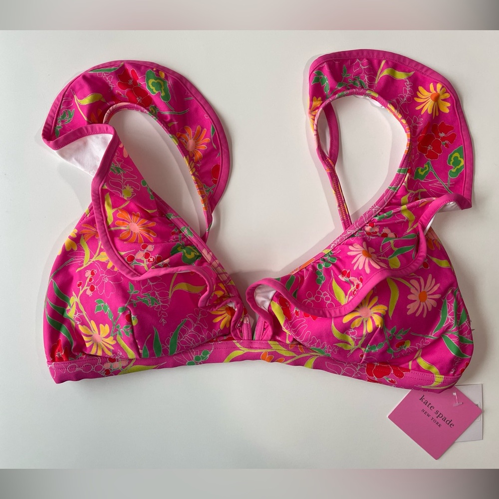Kate Spade Pink Ruffle Bikini Top - Picture 2 of 4